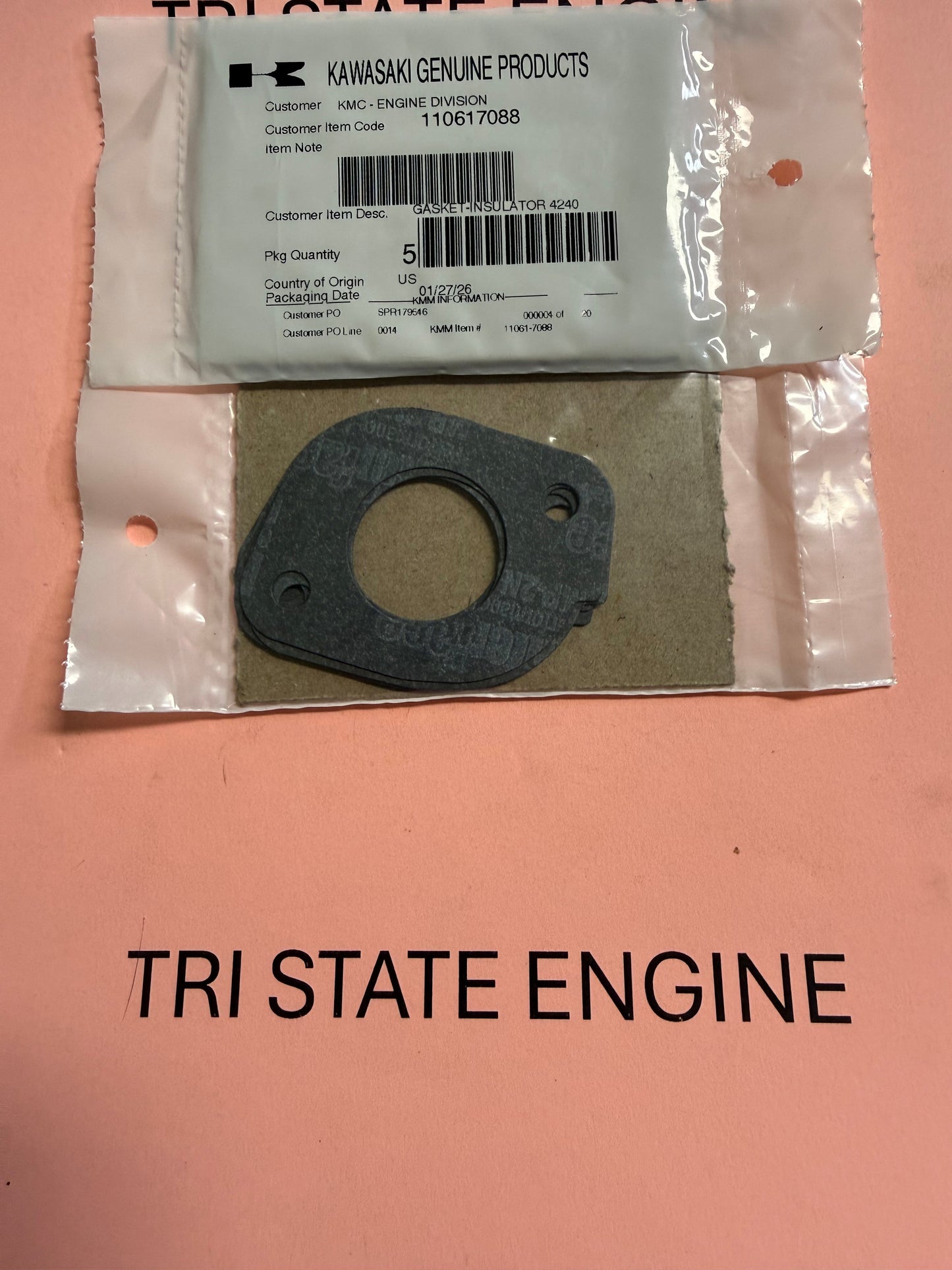 KAWASAKI GASKET CARBURETOR TO MANIFOLD 11061-7088