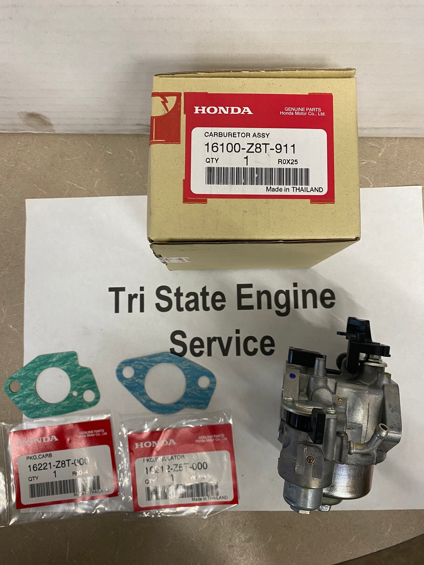 OEM Honda Carburetor 16100-Z8T-911 w/ Mounting Gaskets GX340 Engines