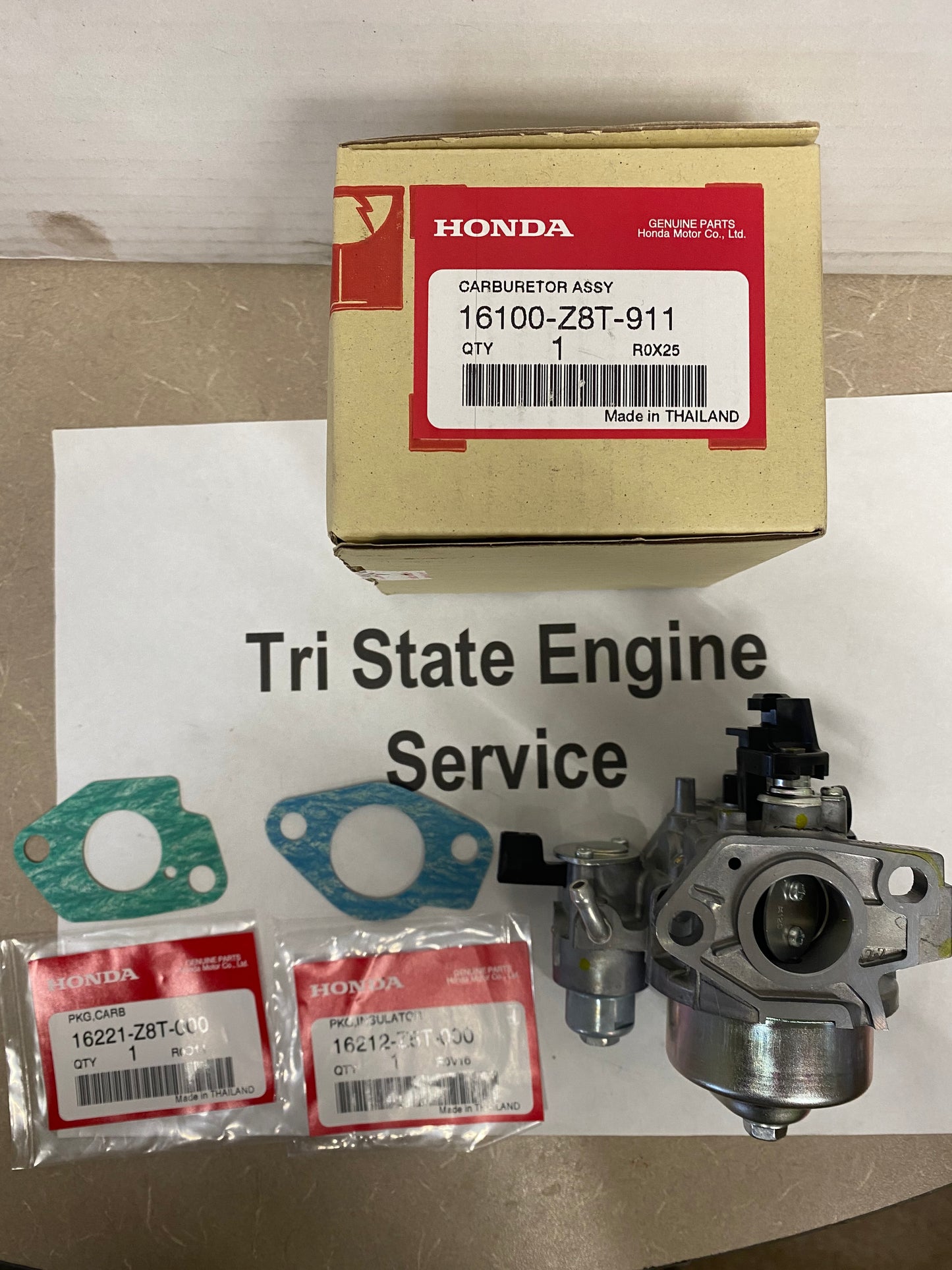 OEM Honda Carburetor 16100-Z8T-911 w/ Mounting Gaskets GX340 Engines