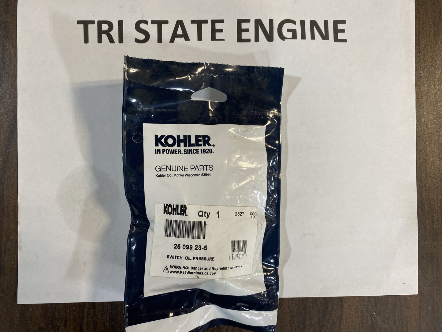 Kohler OEM 25 099 41-S Oil Pressure Switch Miller Welder part # 276379