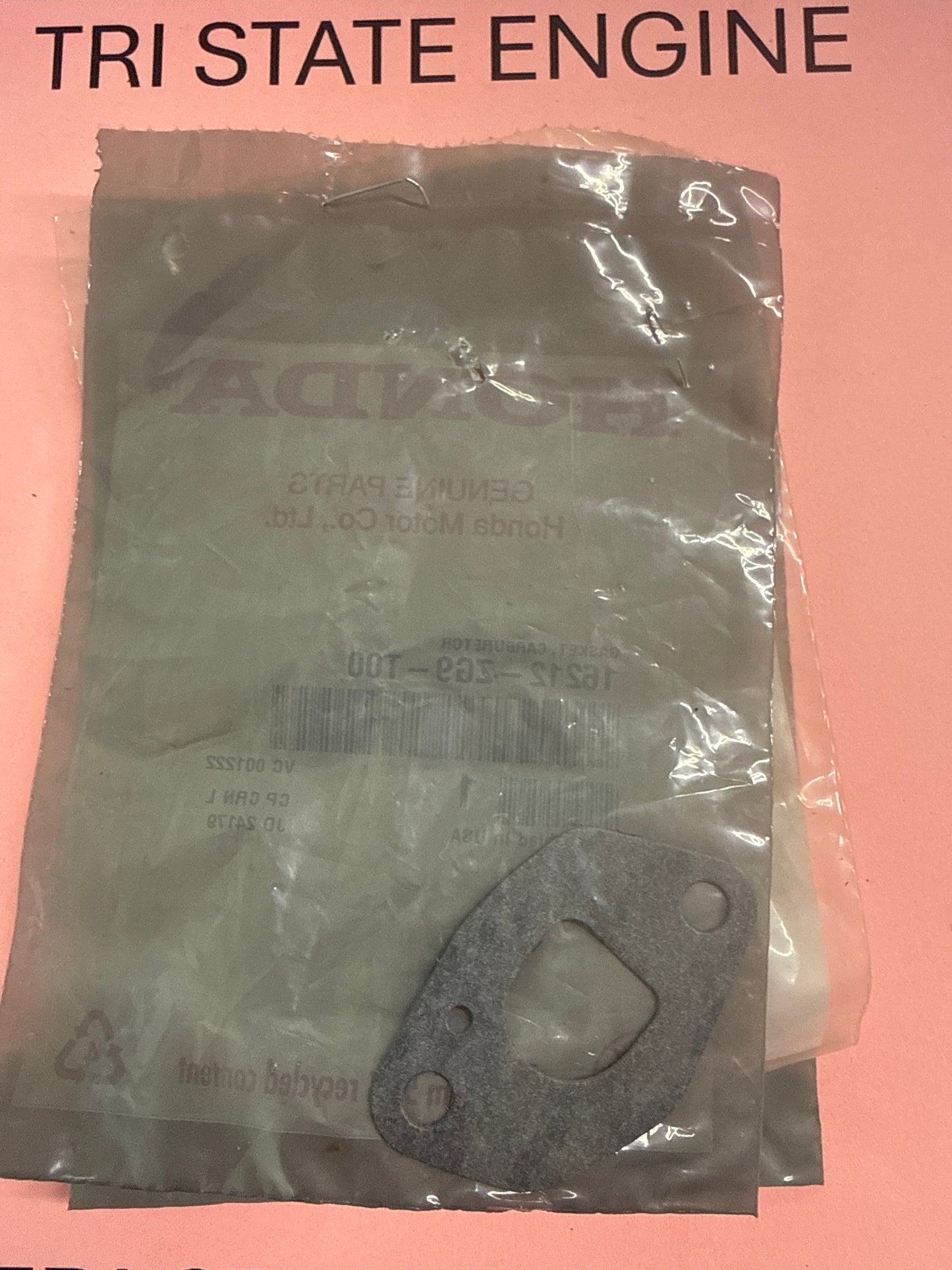 Honda carburetor gasket 16212-ZG9-T00