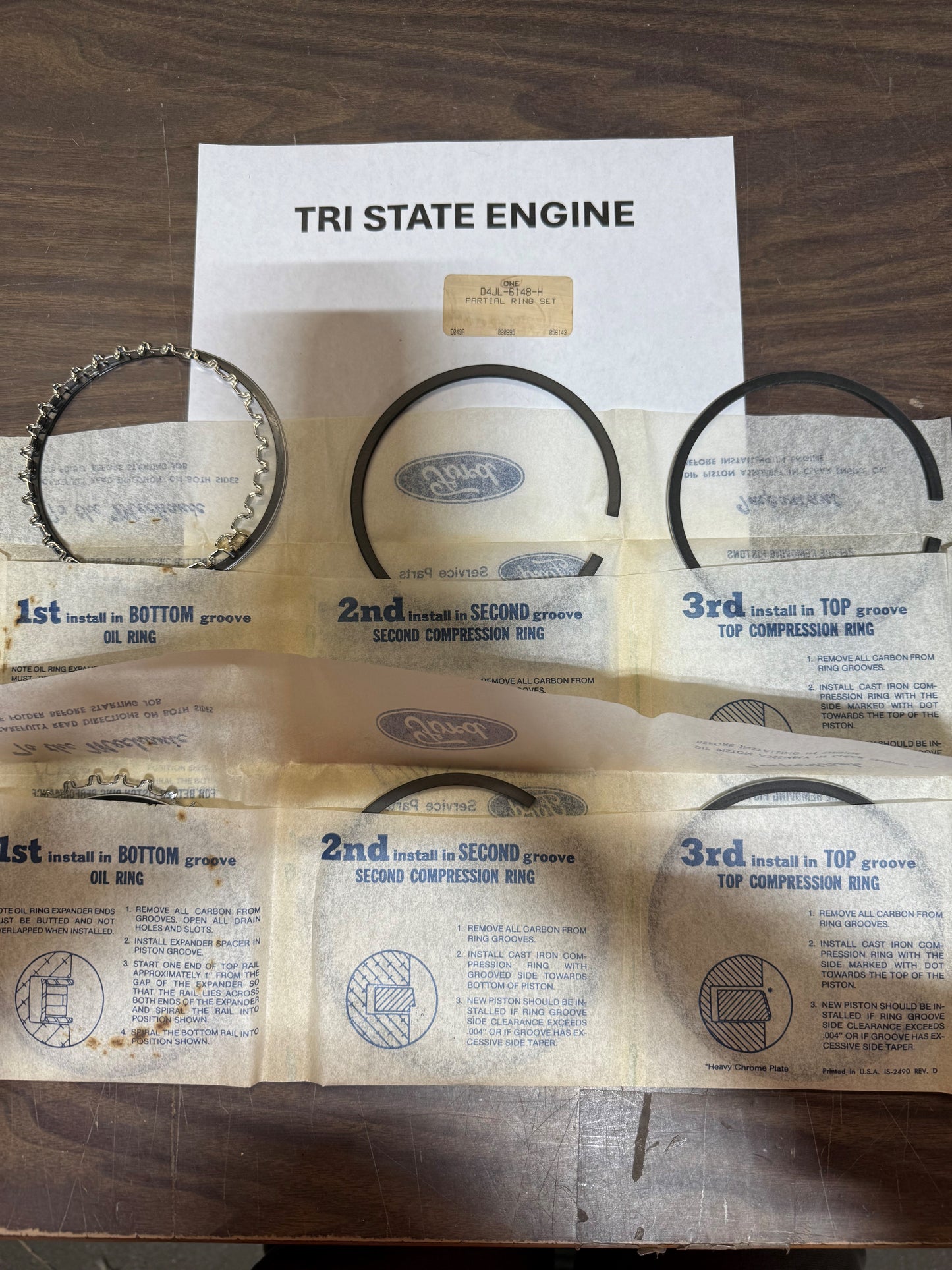 D4JL-6148-H FORD PARTIAL RING SET