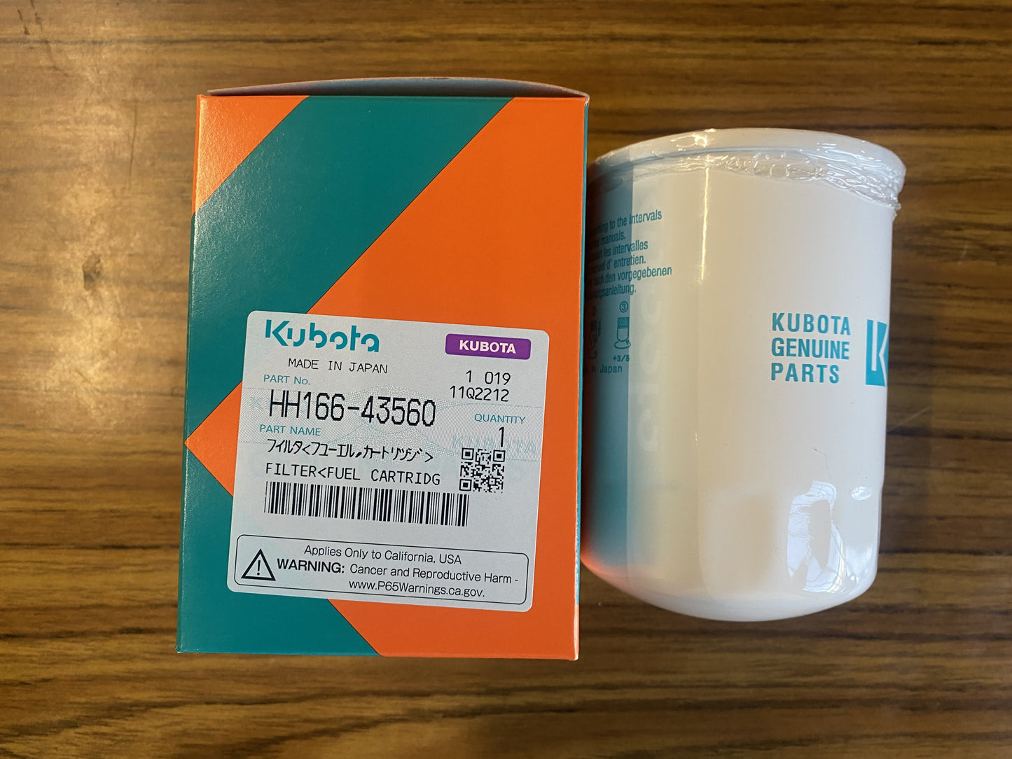 Kubota OEM Part - HH166-43560 Fuel Filter