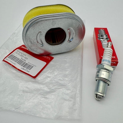 OEM Air Filter 17210-ZE0-505 w Genuine Spark Plug 98079-55846 for Honda Engines GX110, GX120