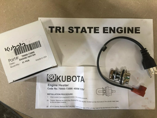 Kubota 70000-73595 Genuine Block Heater