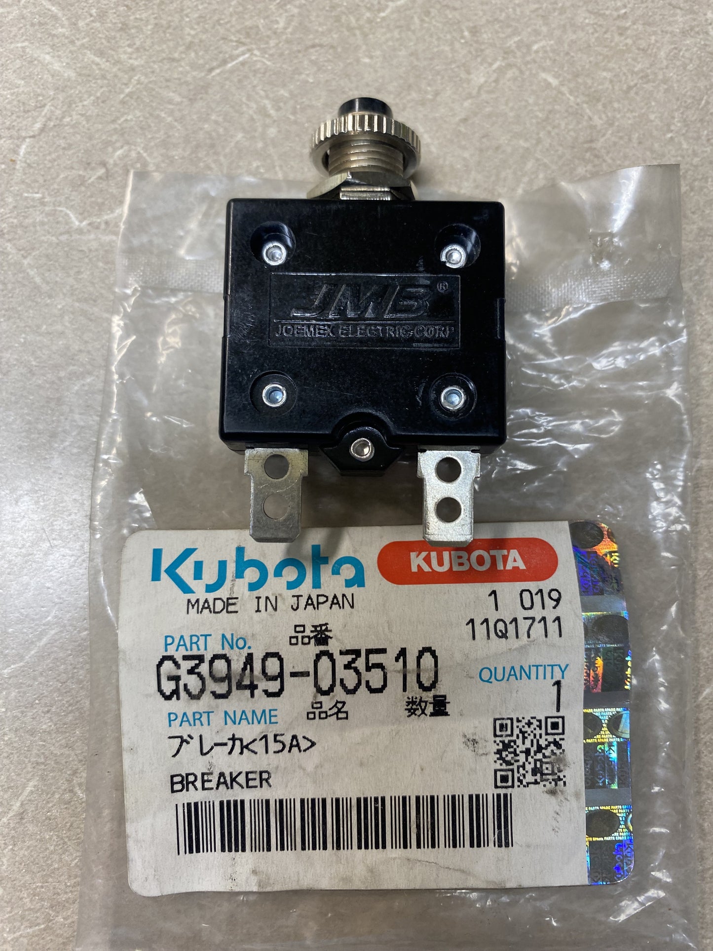 G3949-03510 15 Amp Reset Breaker For Generator - AC 125/250V Reset Thermal Switch Circuit Breaker Over Current Overload Protector for Generator Push Button Reset