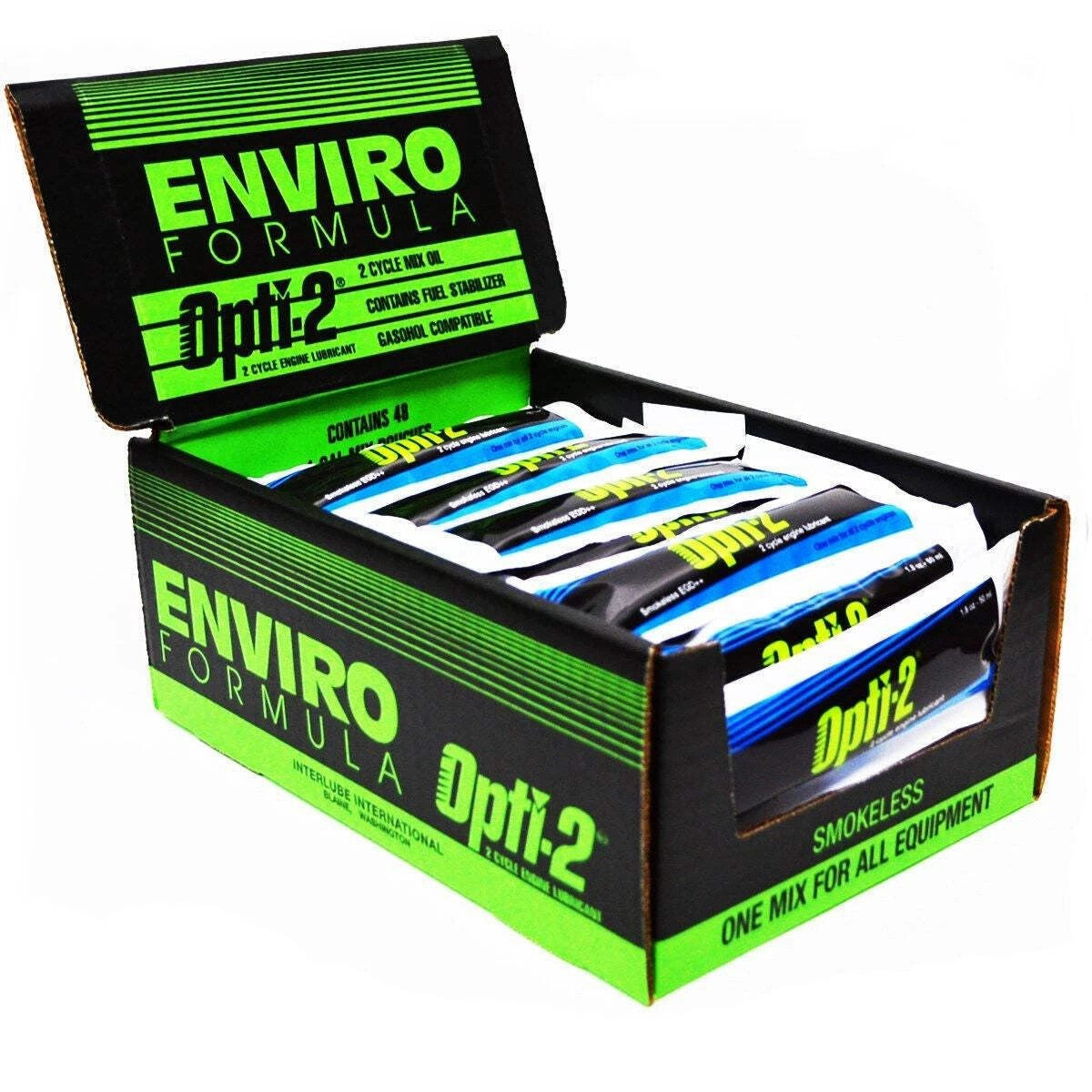 48 pouch case Engine Lubricant Opti Engine Oil 1.8 oz 2 Cycle Mix with 1 Gallon