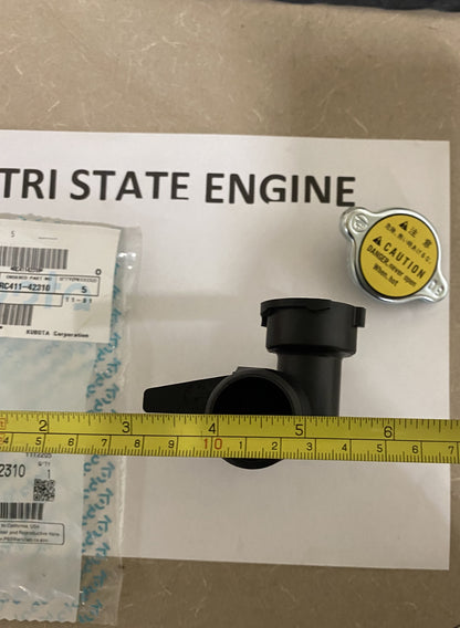 Genuine OEM Kubota Generator Radiator Cap Assembly Coolant Neck RC411-42310
