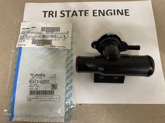 Genuine OEM Kubota Generator Radiator Cap Assembly Coolant Neck RC411-42310