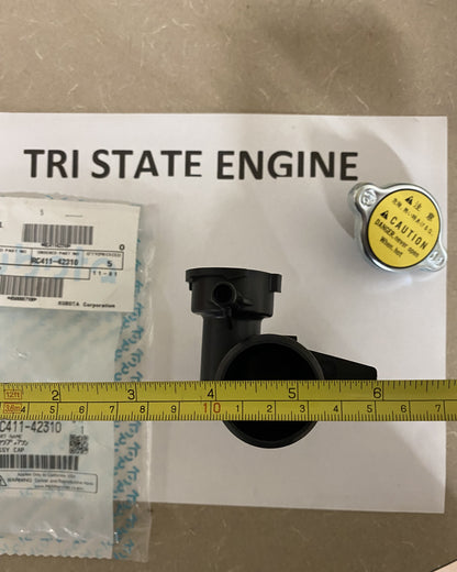 Genuine OEM Kubota Generator Radiator Cap Assembly Coolant Neck RC411-42310