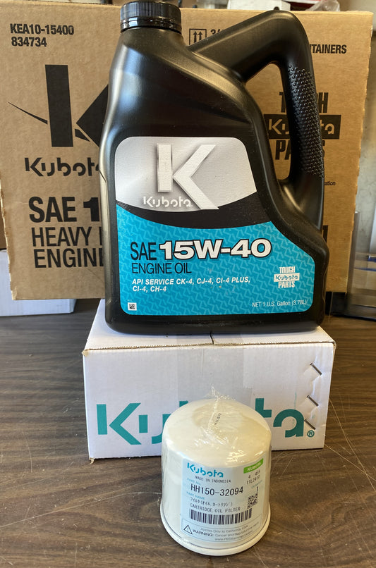 Kubota Engine Oil & Filter Maintenance Kit 15W40 & HH150-32094